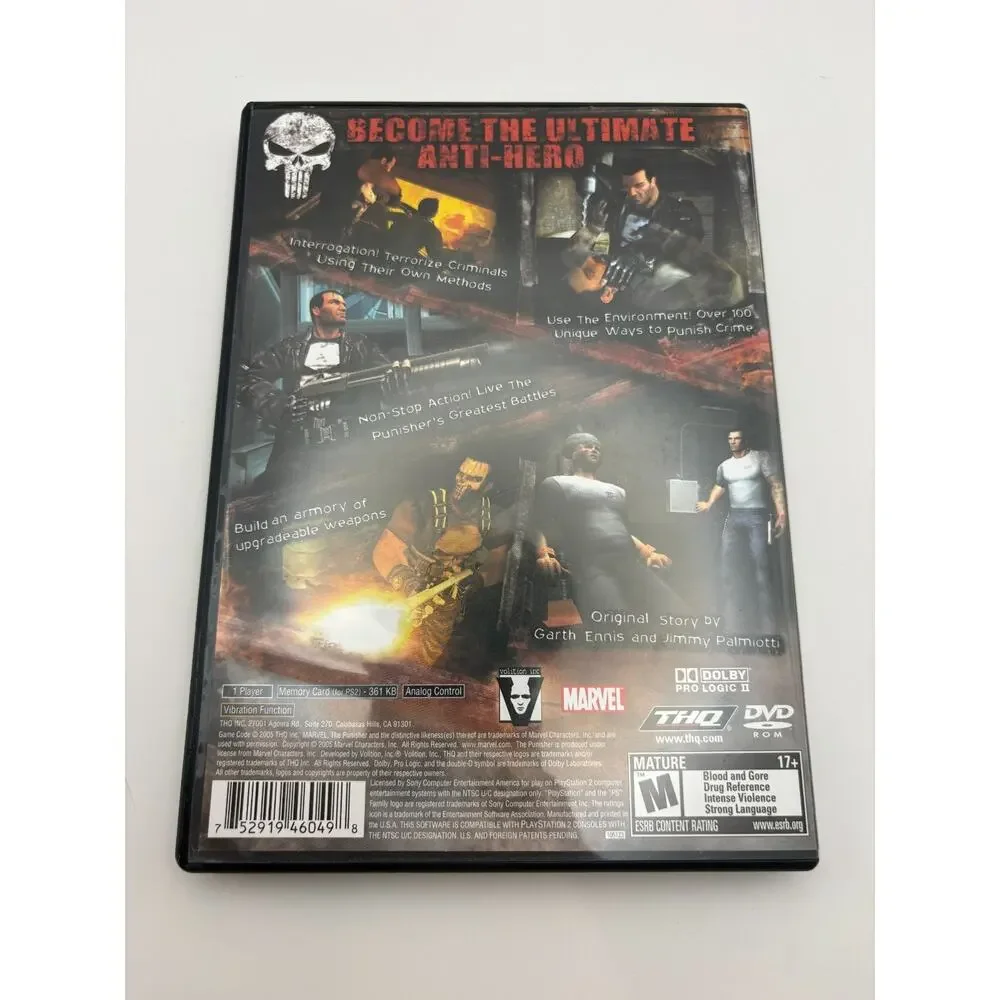 The Punisher (PlayStation 2,2005) CIB, Art, Case, Manual & Game Tested/Working
